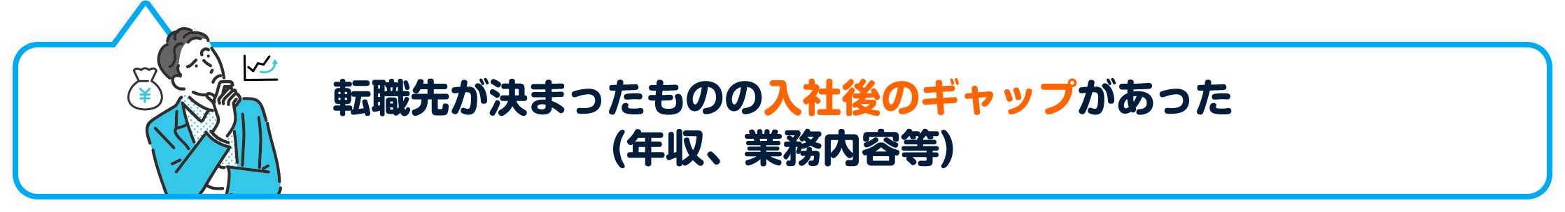 転職先が決まったものの入社後のギャップがあった(年収、業務内容等)