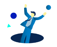 落とし穴に落ちる人のイラスト